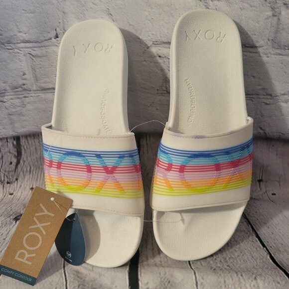 Roxy Women's Sandals WHITE/RAINBOW - Picture 1 of 6